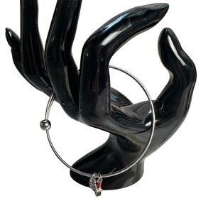 Brighton Silver Bangle Bracelet with Lipstick and Brighton Charms